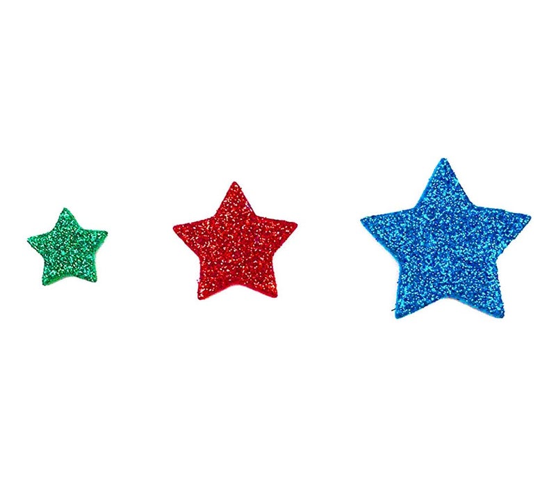 Hyamass 6 Packs (Approx 300pcs) Glitter Stickers for Crafts - Colorful Self-Adhesive Star Foam Stickers, Arts & Crafts Supplies for Greeting Cards, Home Decor with Assorted Sizes (Star) - Image 5
